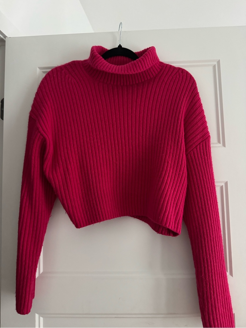 H&M Bright Fuchsia Ribbed Turtleneck Sweater - Picture 2 of 3